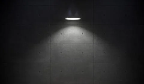 Lights Hanging In Front Of Concrete Wall Ilustración de archivo
