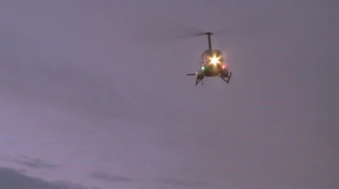 Lights on helicopter Stock Footage