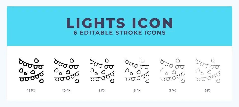 Lights icon illustration vector with editable stroke. イラスト素材
