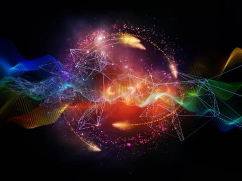 Lights of Information Stream Stock Illustration