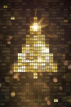 Lights inside skyscraper windows building a Christmas tree Illustration Ilustración de archivo