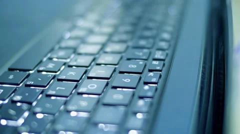 Lights of a keyboard in a dark night Stock Footage 64216834