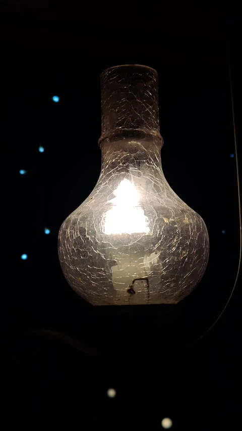 Lights of a lamp in the darkness on the street Stock Footage 323560362