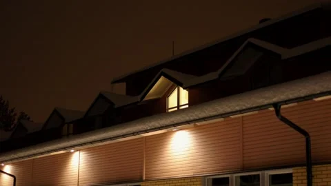 Lights From A Lonley Window Stockbeeldmateriaal 169790643