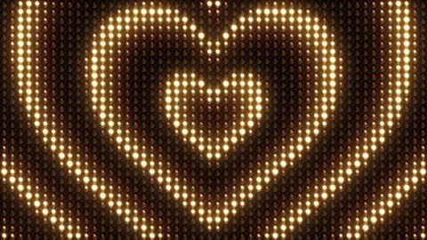 Lights Loop LED Heart Valentine's day Love Background Animation Lights Flashing Stock Footage 243892207