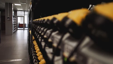 Lights for miners to work underground Close-up Stock Footage 125399122
