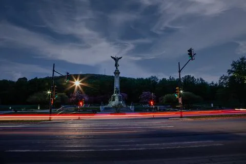 Lights of Montreal, in the evening Stock Photos