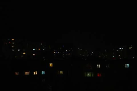 Lights by night with copy space. Stock Photos