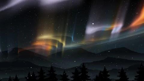 Lights of North Pole in Winter Stock Footage 317910047