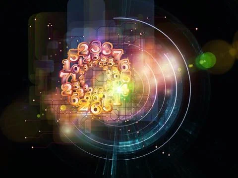 Lights of Numbers 스톡 일러스트