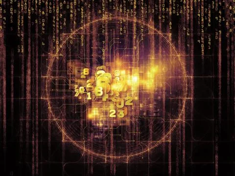 Lights of Numbers Stock Illustration