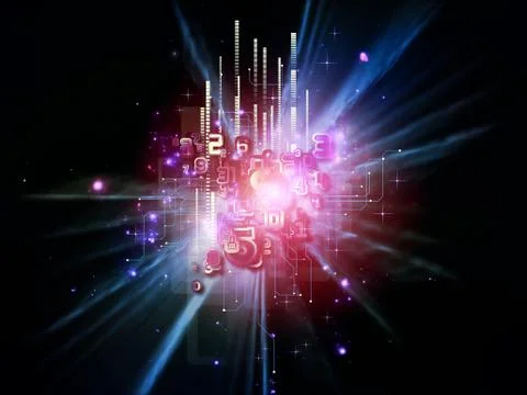 Lights of Numbers Stock Illustration