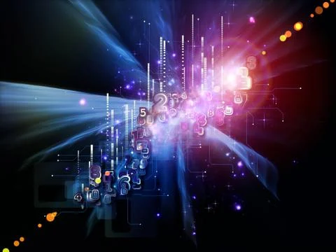 Lights of Numbers Stock Illustration