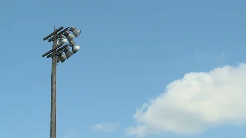 Lights over baseball field in timelapse Stock Footage 76904132