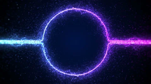 Lights particle flow to the circle frame background Stock Footage 237223134