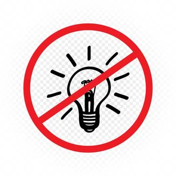 Lights is prohibited sign do not turn on the light Stock Illustration
