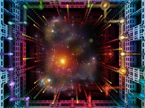 Lights of Quantum Space Stock Illustration