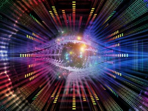 Lights of Quantum Space Stock Illustration