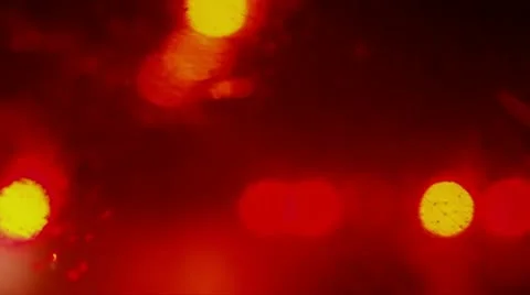 Lights on rainy road at night Stock Footage 12420896