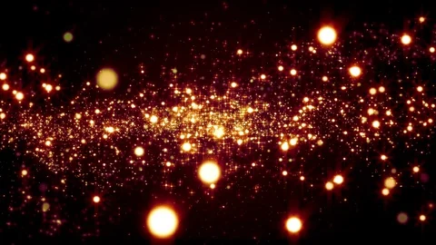 Lights red bokeh background. Elegant gold abstract. Disco background with cir Vídeo Stock 82445197