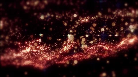 Lights red bokeh background. Elegant gold abstract. Disco background with cir Stockbeeldmateriaal 82448041