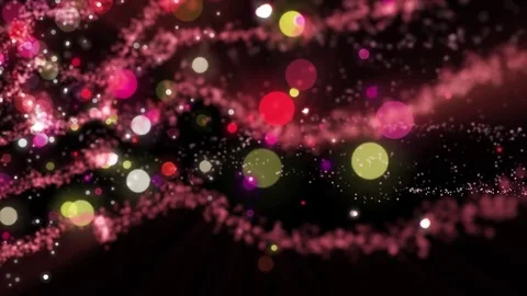 Lights red bokeh background. Elegant gold abstract. Disco background with cir Vídeo Stock 82448445