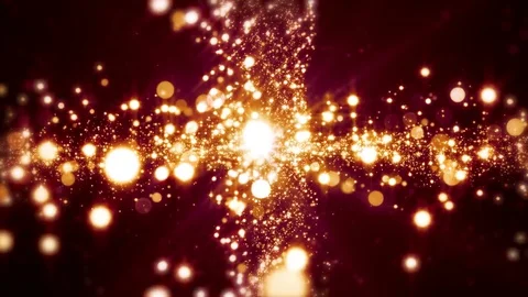 Lights red bokeh background. Elegant gold abstract. Disco background with cir Stock Footage 82480741