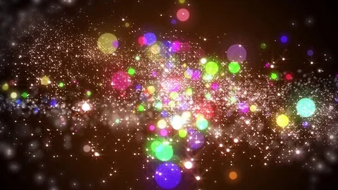 Lights red bokeh background. Elegant gold abstract. Disco background with cir Stock Footage 82556193
