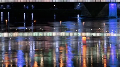 Lights reflected from bridge Video stock 84554437