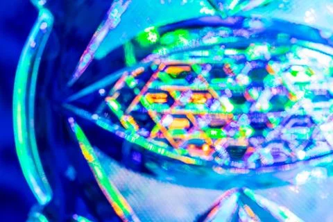 Lights reflected in the crystal background. Stock Photos