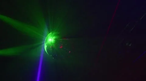 Lights reflecting on discoball in slow motion Stock Footage 44240565