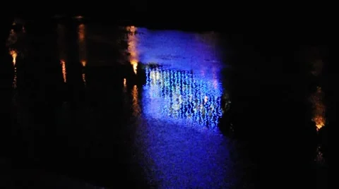 Lights Reflecting on Water Stock Footage 7732327