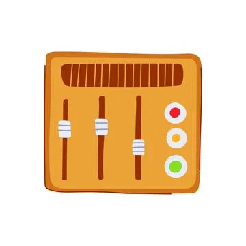 Lights retro control panel cartoon vector illustration Stock Illustration