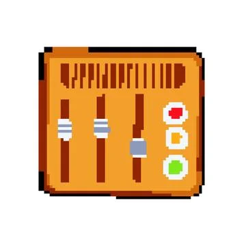 Lights retro control panel pixel art vector illustration Ilustração Stock