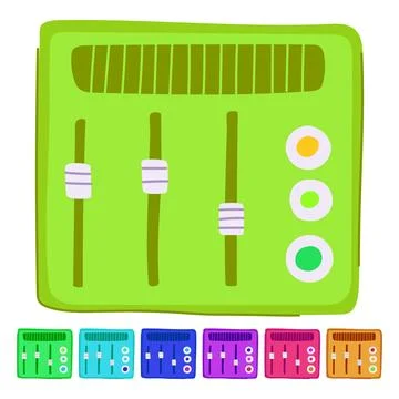 Lights retro control panel vector cartoon graphic Illustrazione stock