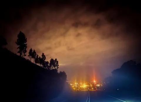 Lights on the road Stockfoto's