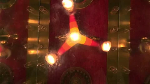 Lights rotating strength test museum old retro vintage Tibidabo Stock Footage 324912521