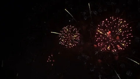 Lights of salute falling Stock Footage 110584587