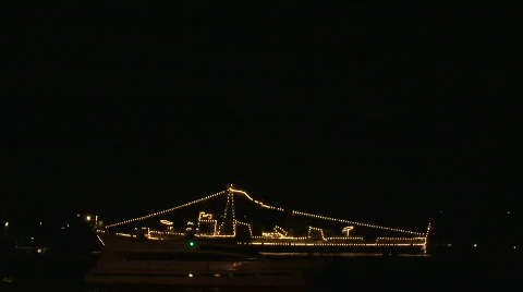 Lights on the ship Stock Footage 619489