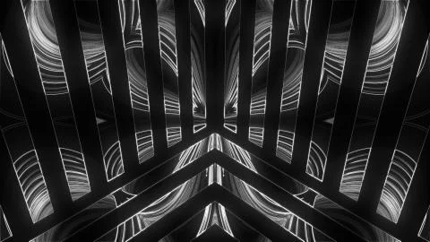 Lights show abstraction with glowing effect, 3d render computer generated Illustrazione stock