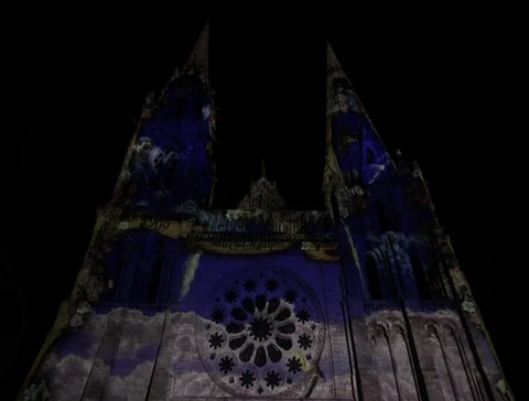 Lights Show in Chartres-4k Stock Footage 127071584
