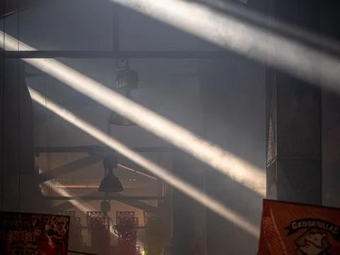 Lights in the smoke Stock Photos