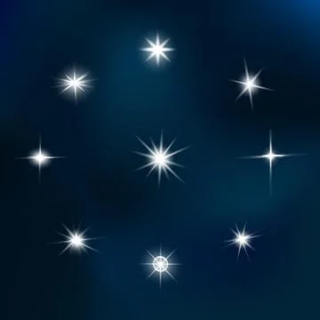 Lights sparkles isolated. Vector illustration of glowing lens flares Stock Illustration