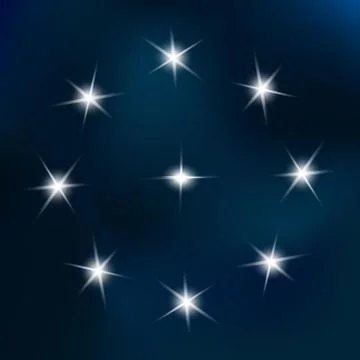 Lights sparkles isolated. Vector illustration of glowing lens flares Stock Illustration