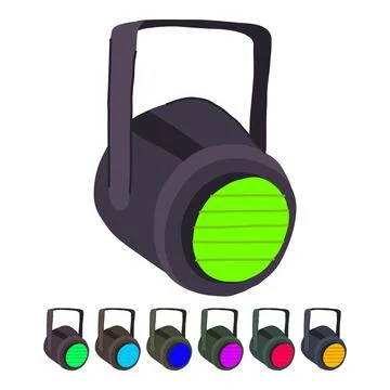 Lights spotlight stage vector cartoon graphic Stock Illustration