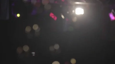 Lights on a stage and bubbles coming in and out of focus Stock Footage 79538429