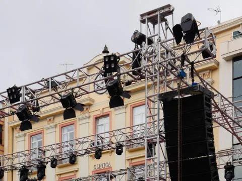 Lights on stage Stock Photos