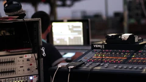 LIGHTS STATION TECHNICAL WORKING Stock Footage 40380396