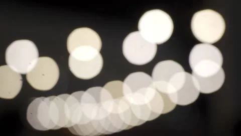 Lights String Bokeh with motion Stock Footage 233526346