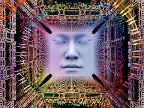 Lights of Super Human AI 스톡 일러스트